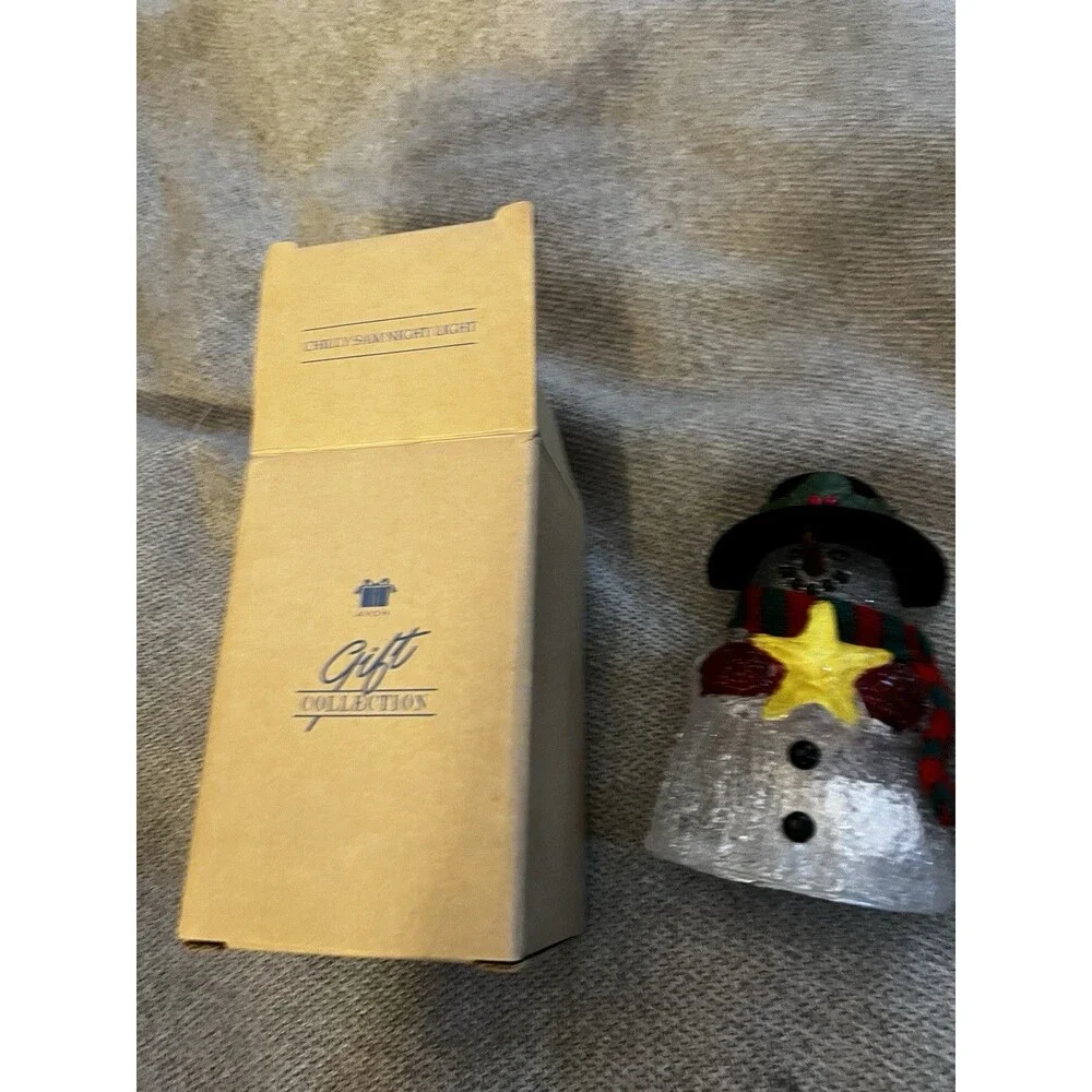 Avon CHILLY SAM Snowman NIGHT LIGHT 1999 VINTAGE Light-up Christmas Kitsch New
